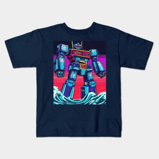 Cybernetic Confrontation: A Retro Tribute Kids T-Shirt